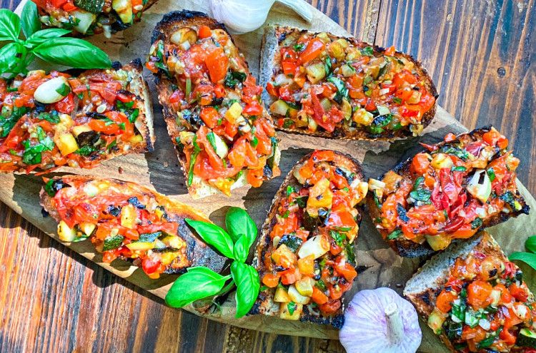 Bruschetta z grilla z warzywami przepis