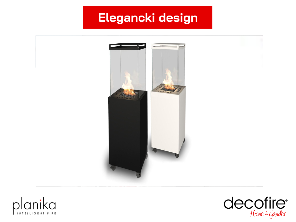 Elegancki design białego kominka Planika Lighthouse