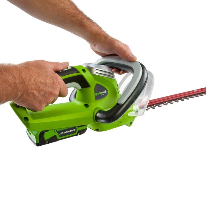 Zestaw GreenWorks Akumulatorowe Nożyce do żywopłotu 54 cm 24V + Bateria 2Ah + Ładowarka (2200007VA)