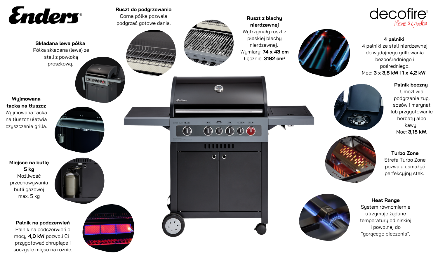 Grill gazowy Enders Boston Black 4 IK Turbo