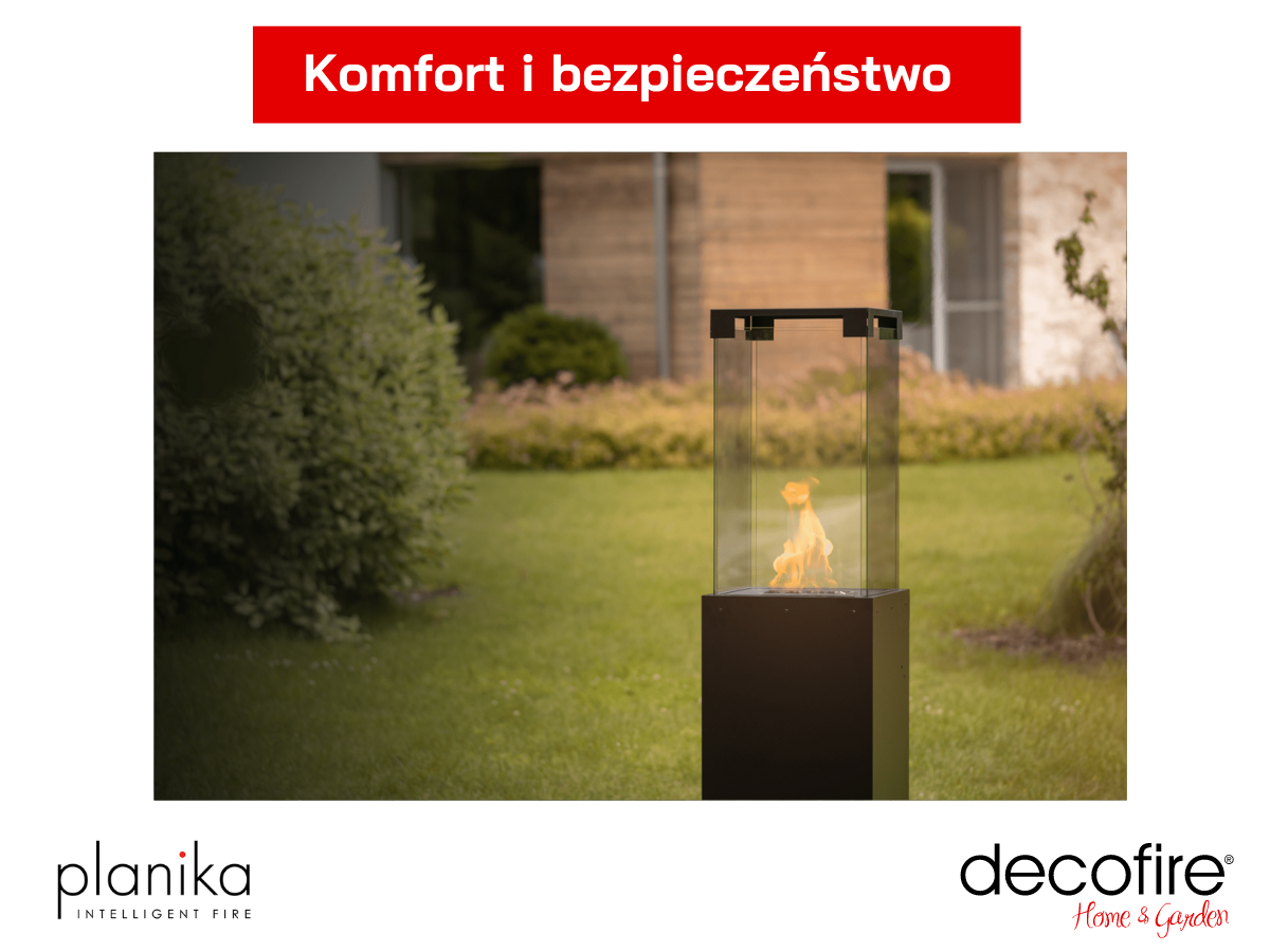 Komfort i bezpieczeństwo kominka gazowego Faro marki Planika