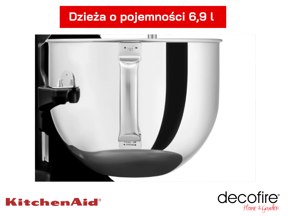 Mikser Artisan 7 Onyx Black posiada dzieżę o pojemności 6,9 l. 