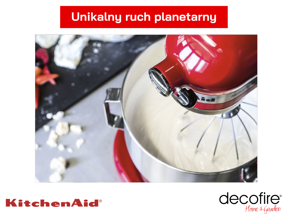 Unikalny ruch planetarny w modelu Heavy Duty 5 Empire Red 4,8 l KitchenAid