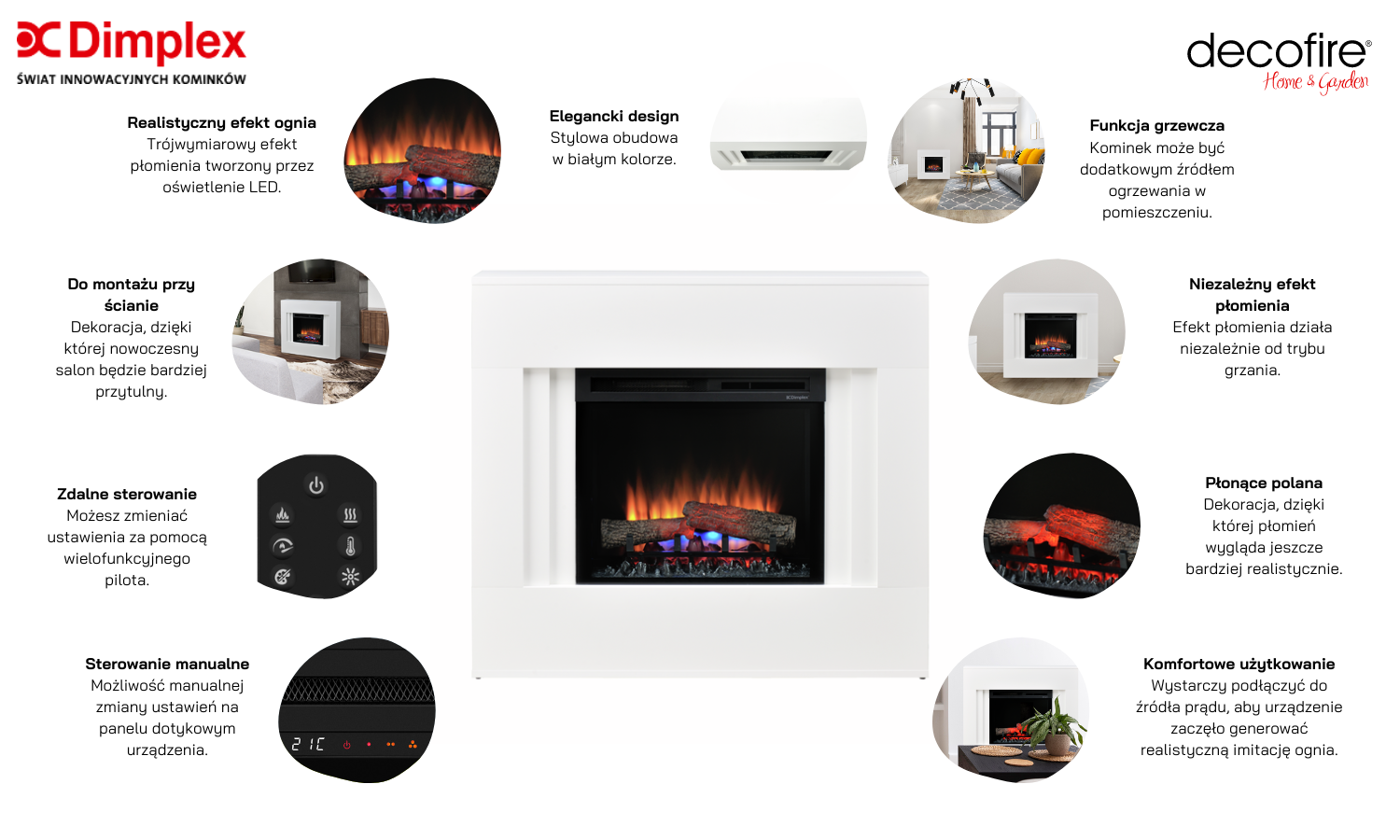 Dimplex kominek elektryczny wolnostojący Nova