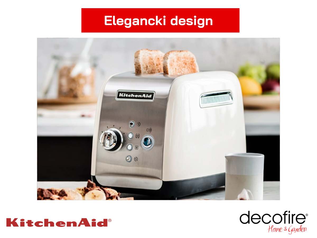 Elegancki design tostera 2 Almond Cream KitchenAid