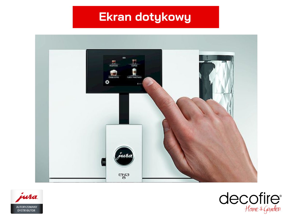 Kolorowy wyświetlacz w ekspresie do kawy Jura ENA 8 Full Nordic White