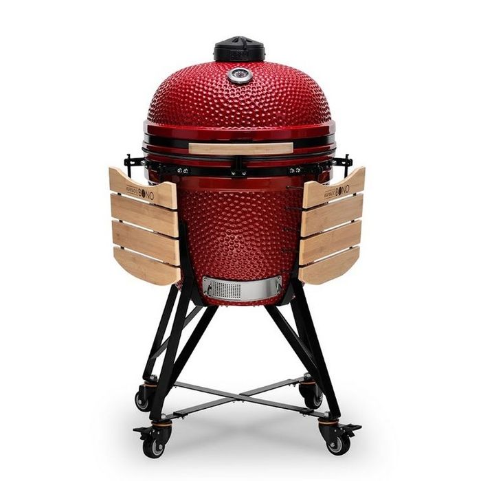 Grill ceramiczny węglowy Kamado Bono Grande 23" 59 cm red (TQ0023RED) składane półki
