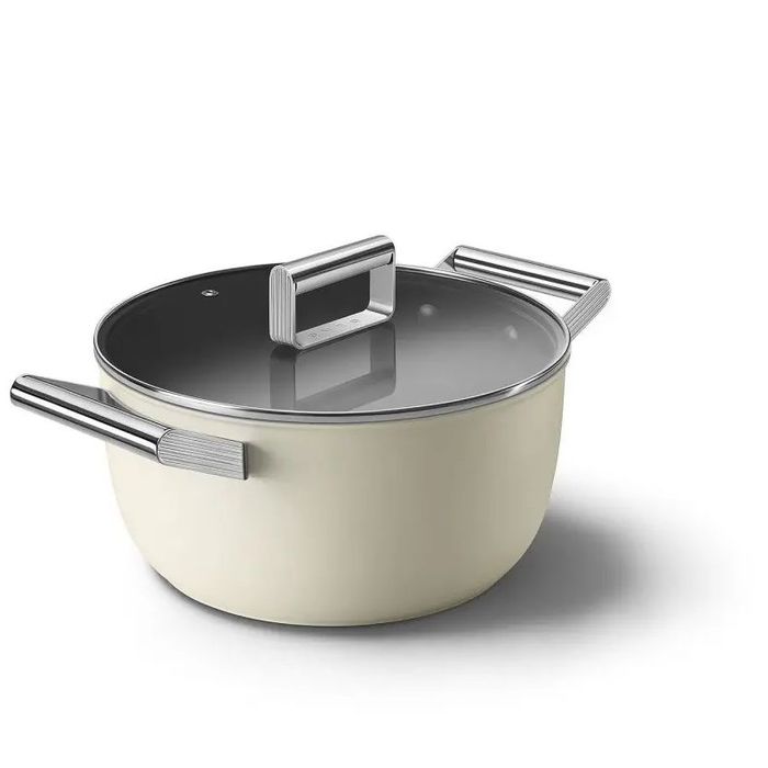 Garnek 24 cm Kremowy Smeg (CKFC2411CRM)