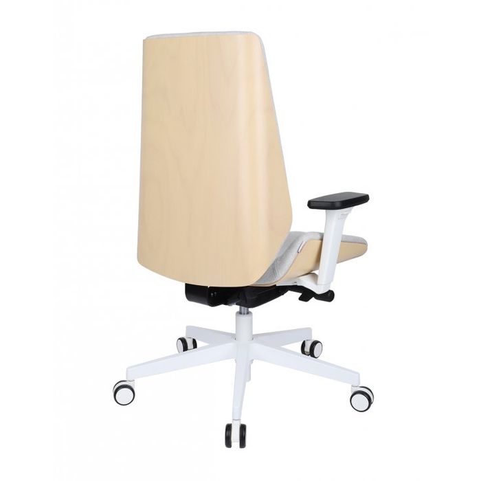 Grospol Fotel biurowy Moon Wood W white tkanina Synergy - 12 kolorów