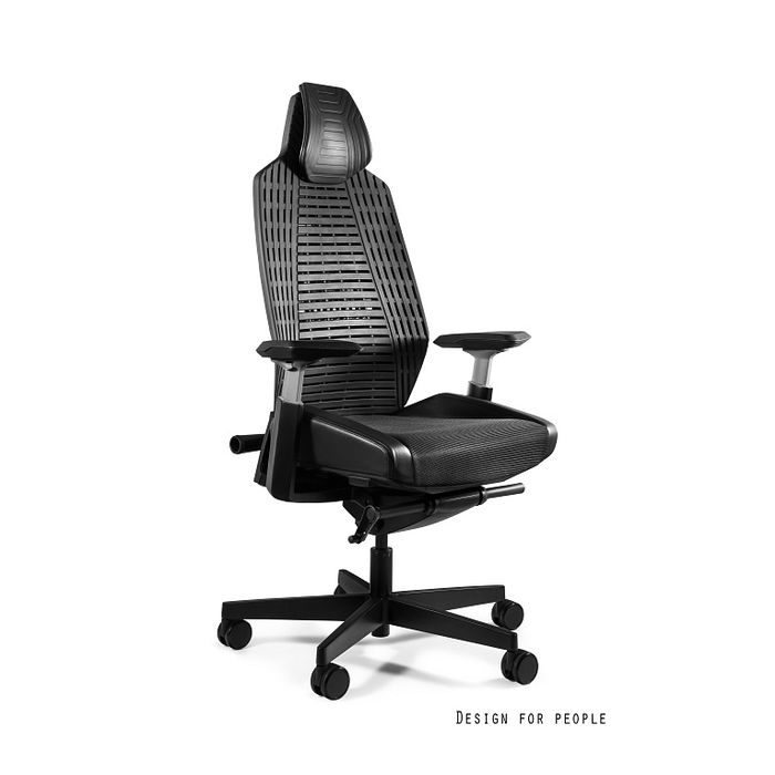UNIQUE Fotel biurowy Ronin czarny, elastomer TPE, siatka RS różne kolory ( 1286-B-RS-TPE)