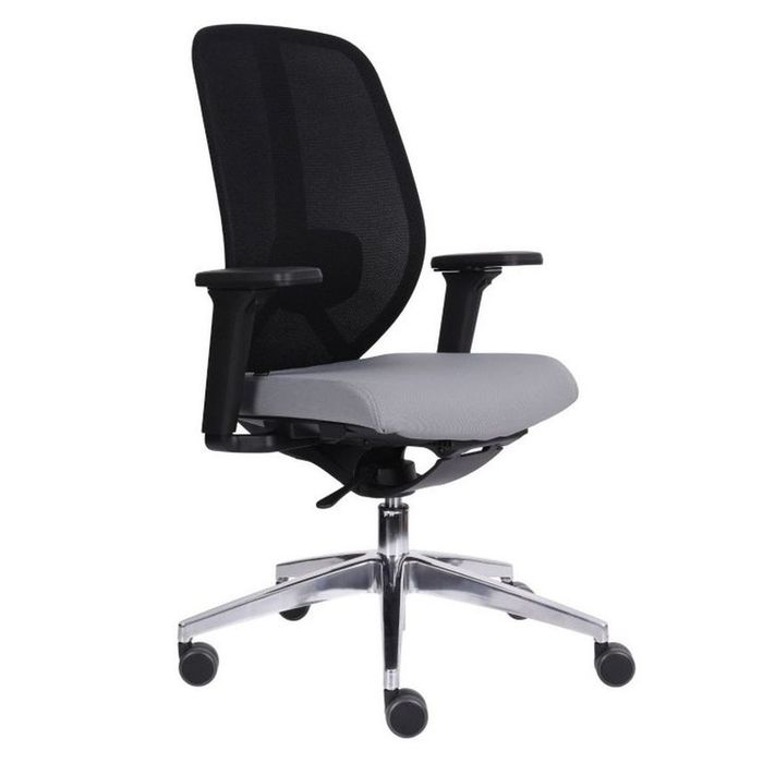 Grospol Ergonomiczny fotel biurowy 4U BS chrome tkanina Strong - 8 kolorów