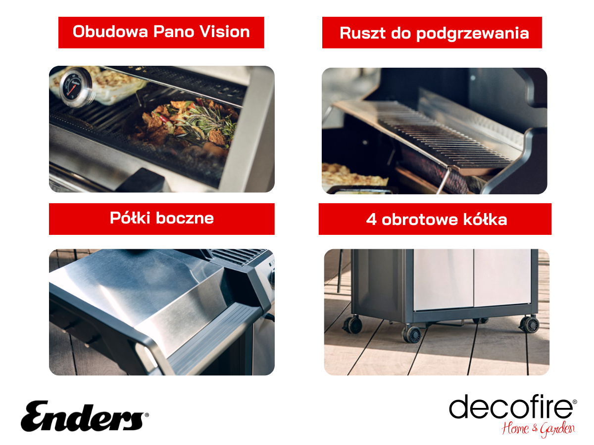 Dodatkowe udogodnienia w grillu Enders Monroe PRO 4 SIK Turbo