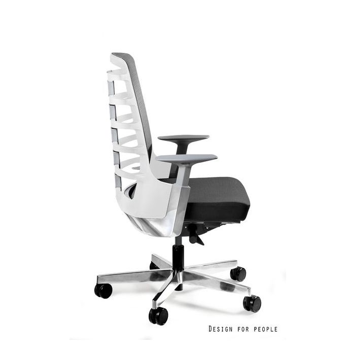 UNIQUE Fotel biurowy SPINELLY biały stelaż / siedzisko tkanina materiałowa różne kolory (998W-BL)