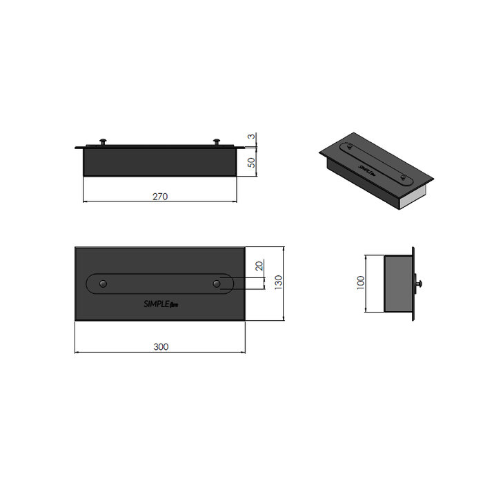 Biokominek wiszący Simple Fire FRAME 600