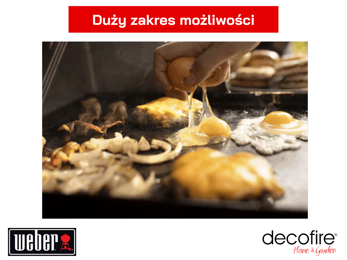 Smażenie jajek na żeliwnej płycie Weber CRAFTED