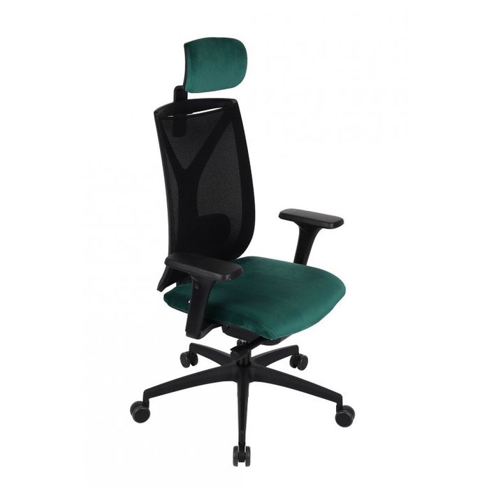 Fotel biurowy Grospol Valio BS HD black chrome tkanina Flex - 8 kolorów