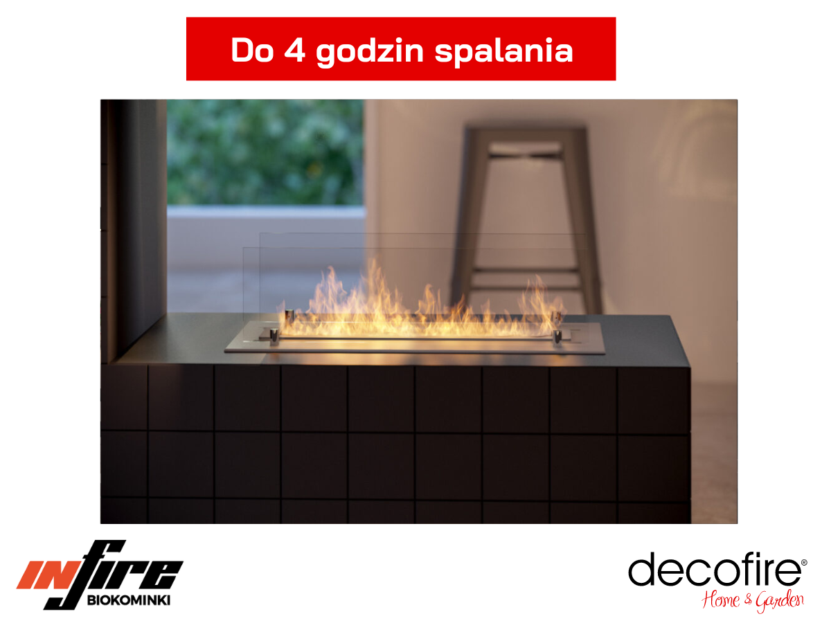 Wkład do zabudowy Infire INSERT 600 zapewnia do 4 godzin spalania