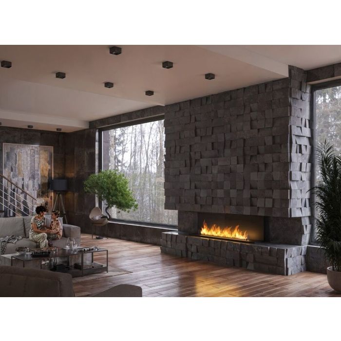 Biokominek do zabudowy Infire Etronic Basic C1800 w salonie