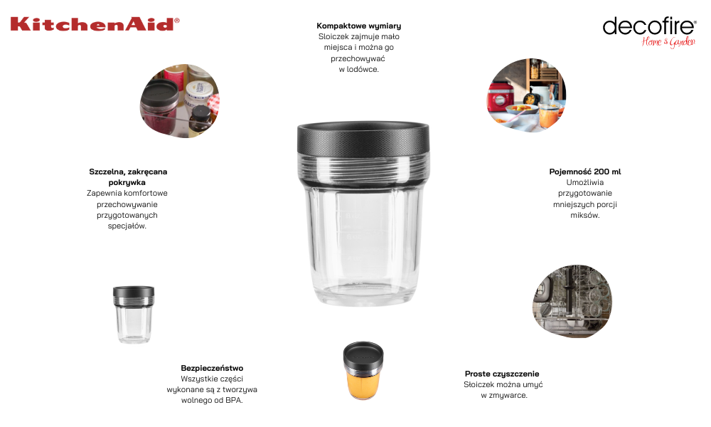 Słoiczek 200 ml bez adaptera dla blendera K400 i K150 KitchenAid