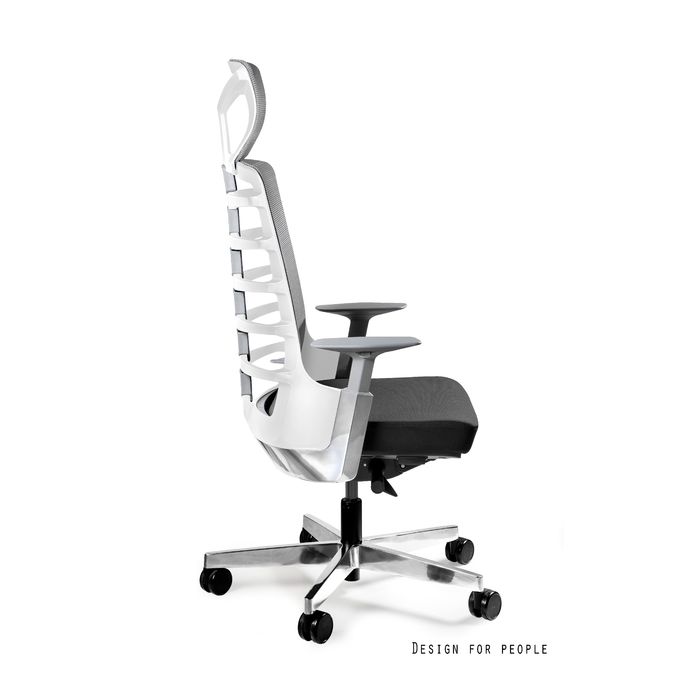 UNIQUE Fotel biurowy SPINELLY biały stelaż / siedzisko tkanina materiałowa różne kolory (999W-BL)