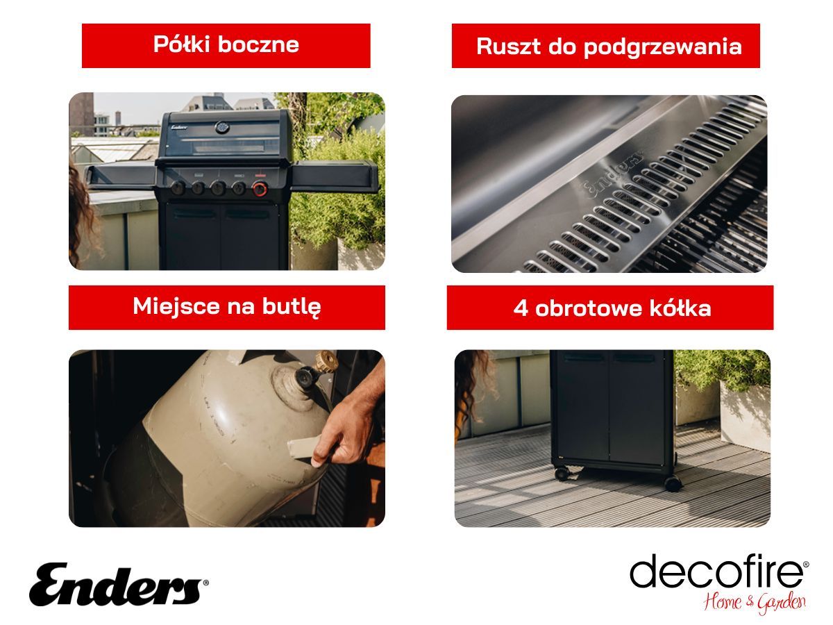 Dodatkowe udogodnienia w grillu gazowym Enders Monroe II PRO 3 SIKR Turbo Shadow (836433)