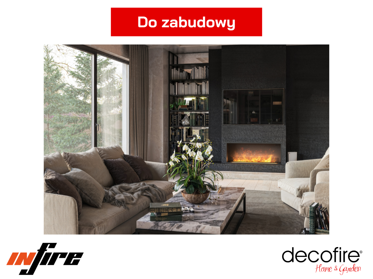 Kominek na parę wodną Infire Inside Invapo 1200 Multicolor – model do zabudowy