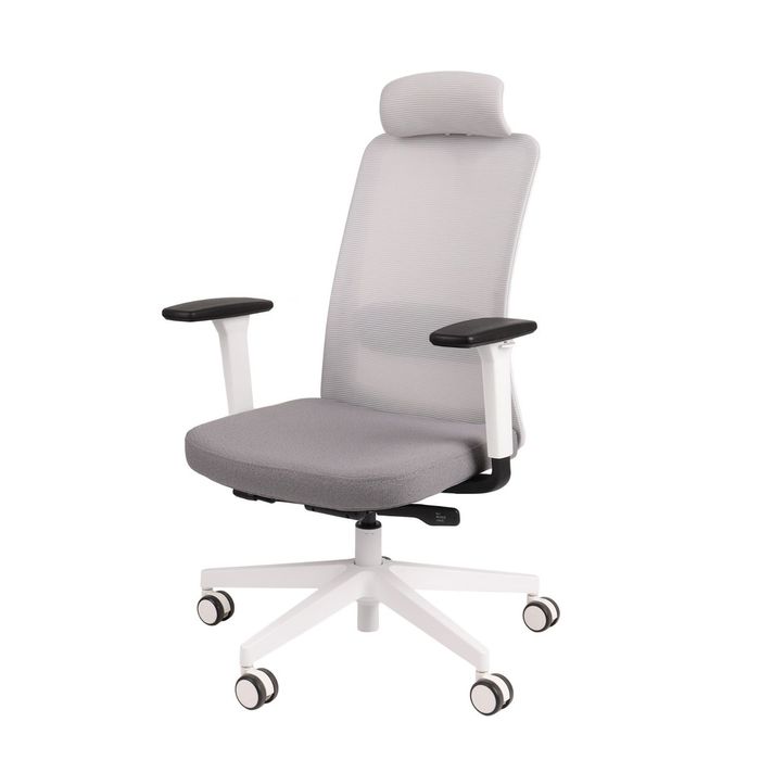 Grospol Krzesło fotel biurowy Nico WS HD white tkanina Synergy - 12 kolorów