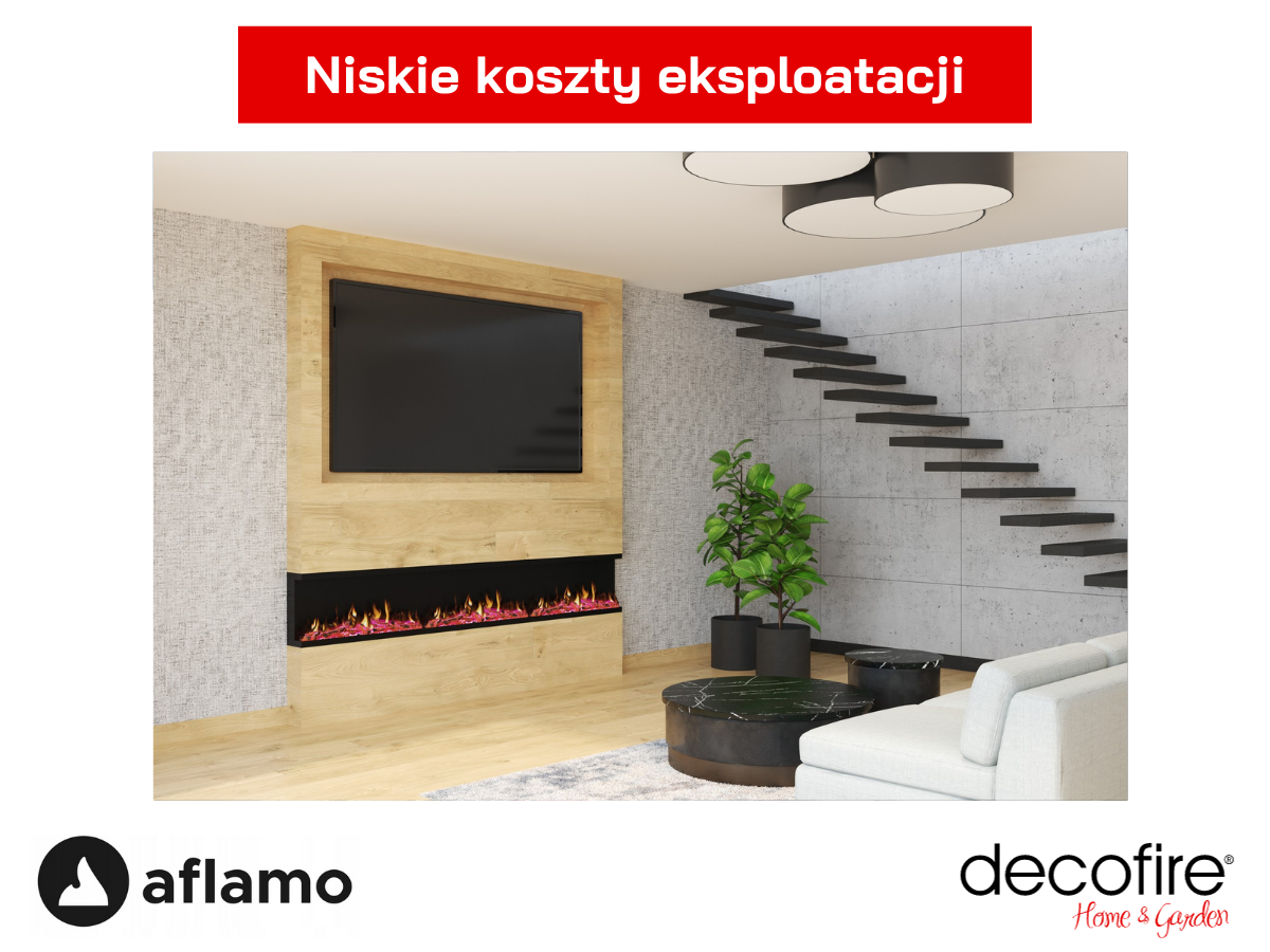 Eenergooszczędny kominek elektryczny Aflamo Fusion w zabudowie
