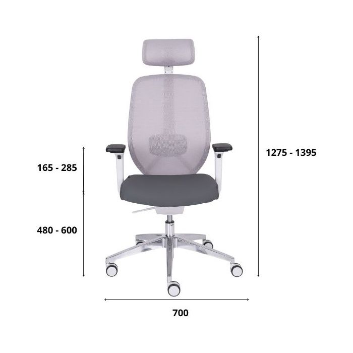 Grospol Ergonomiczny fotel biurowy 4U GS HD chrome tkanina Synergy - 12 kolorów
