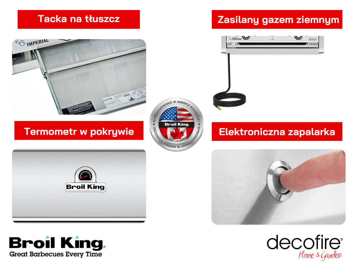 Grill gazowy do zabudowy Broil King Imperial S 590 dodatkowe funkcje