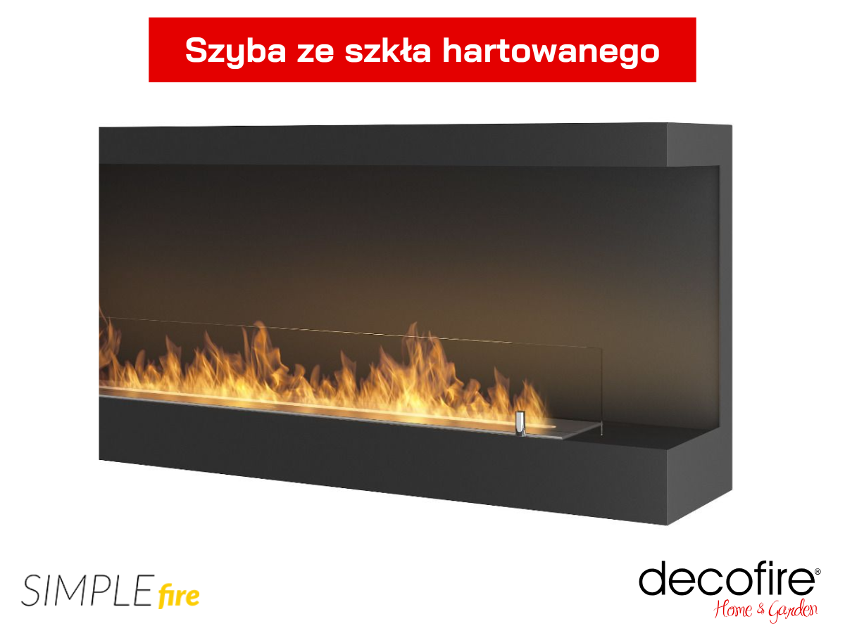Biokominek narożny Simple Fire CORNER 1200R  z szybą