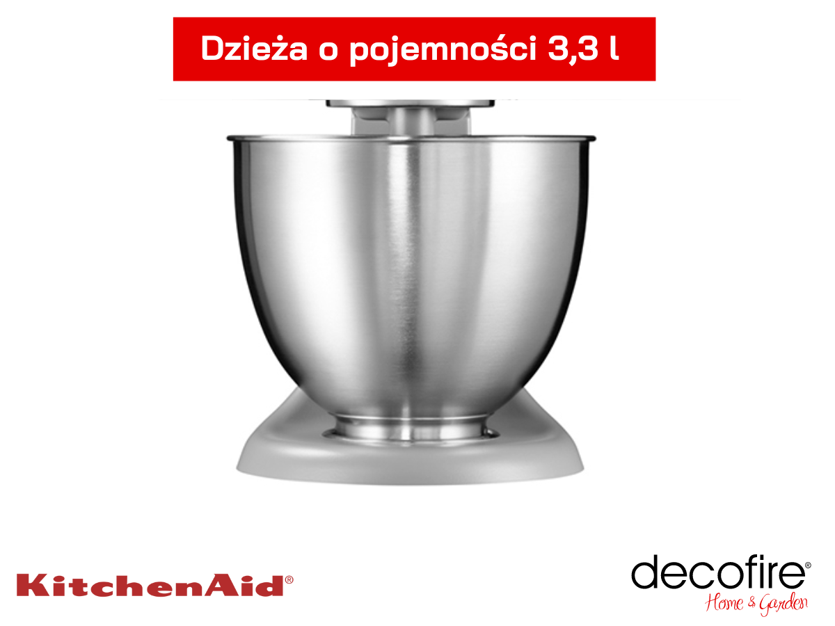 Solidna i pojemna dzieża miksera Mini Matte Grey 3,3 l KitchenAid