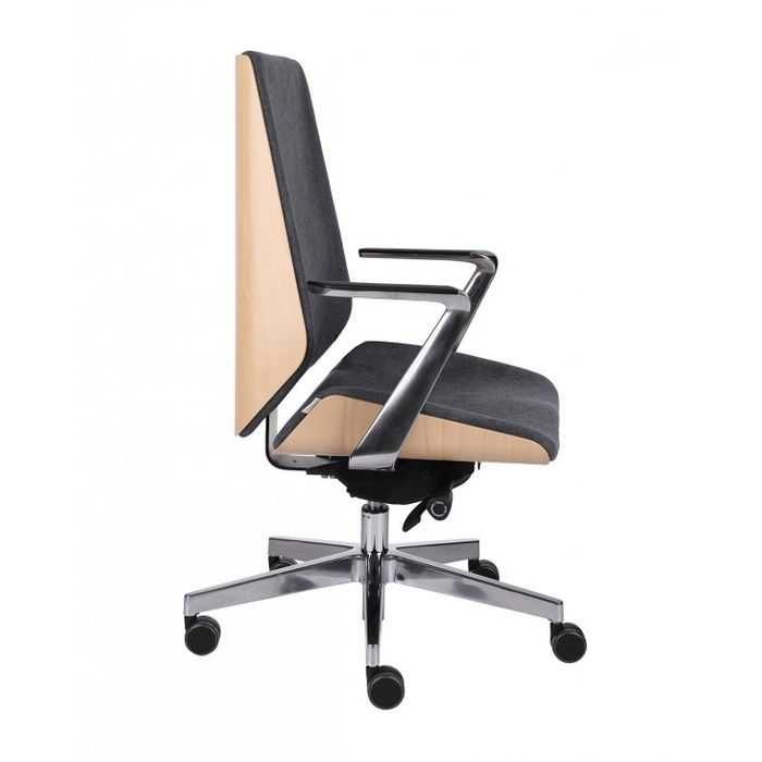 Grospol Fotel biurowy Moon Wood AL1 chrome tkanina Cura - 8 kolorów