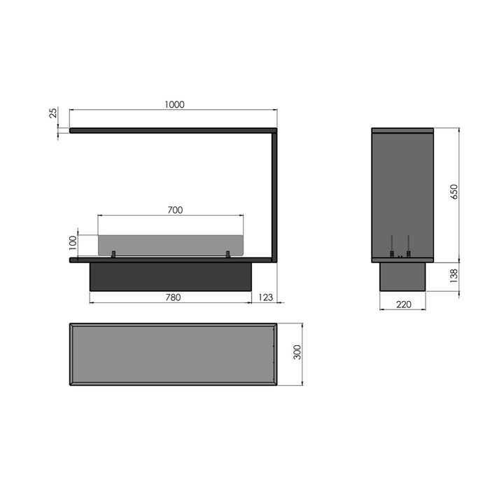 Biokominek do zabudowy Infire Etronic Basic Basic U1000