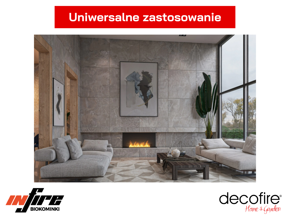 Biokominek do zabudowy Infire Etronic Basic C1200 do każdego wnętrza