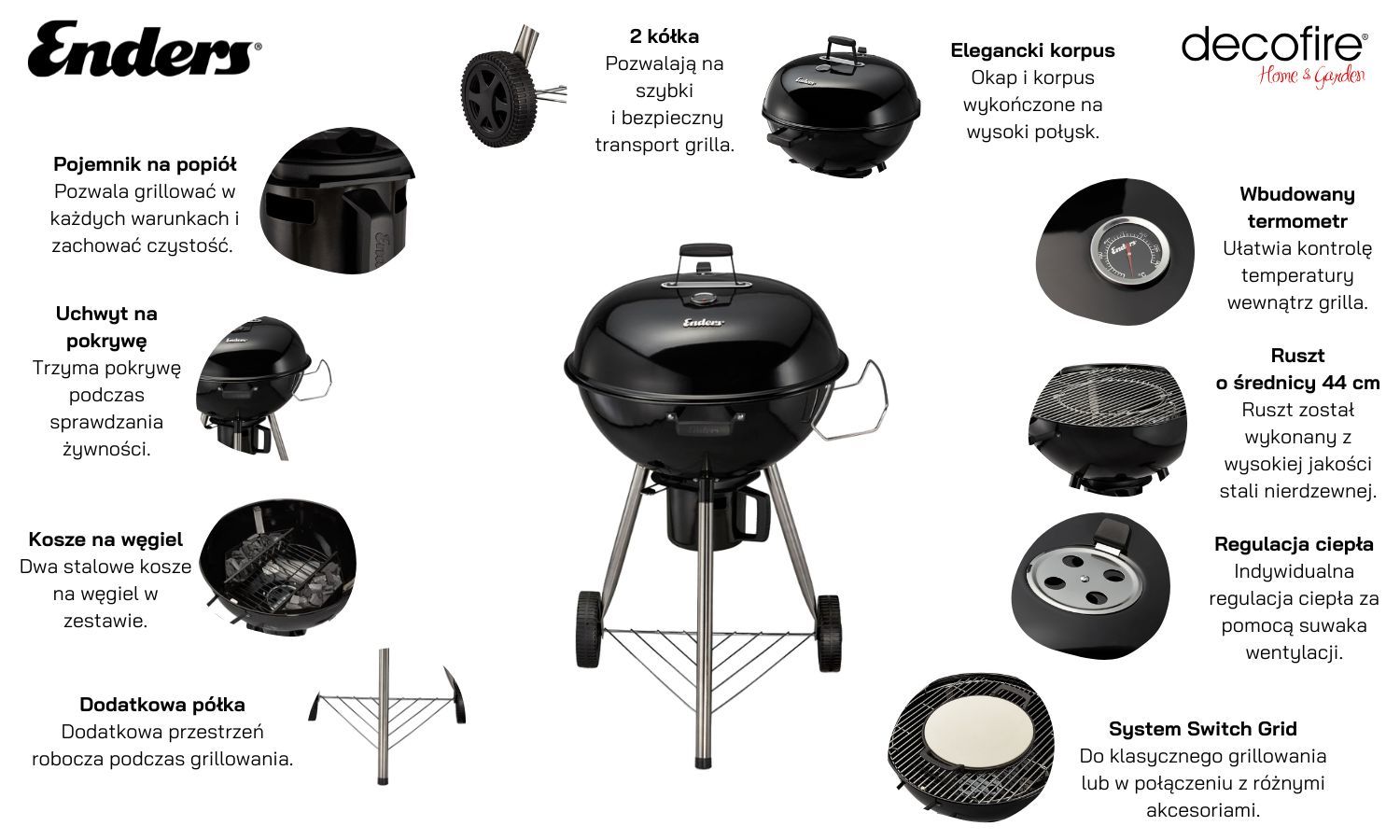Grill węglowy Caldera PRO 47 cm Enders (8093)