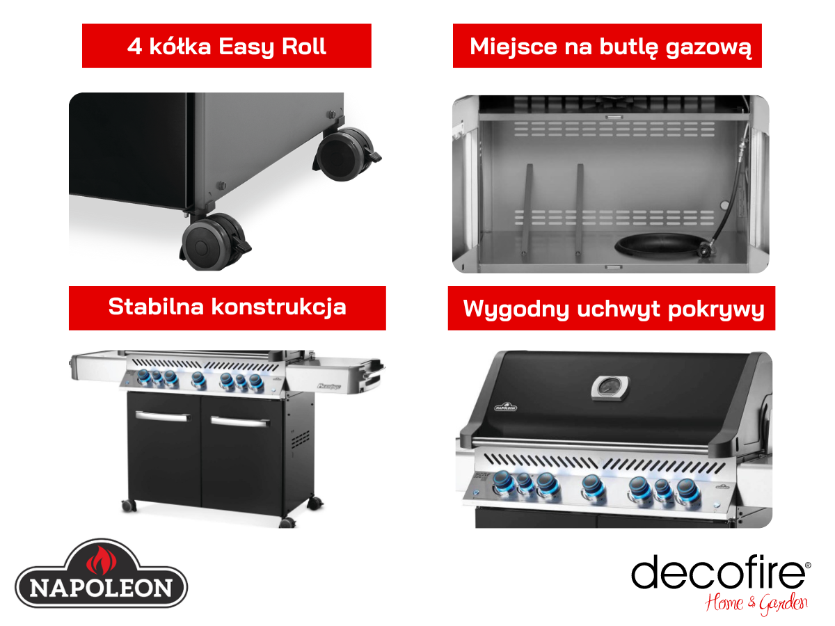 Grill gazowy Napoleon Prestige 665 RSIB Black dodatkowe funkcje