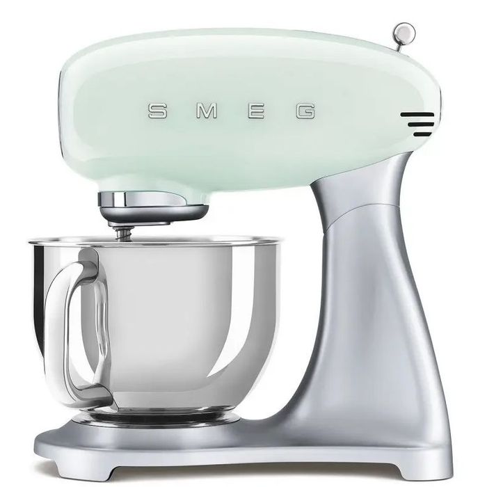 Mikser planetarny 50's style ze srebrną podstawą Pastelowa zieleń 4,8L Smeg (SMF02PGEU) 