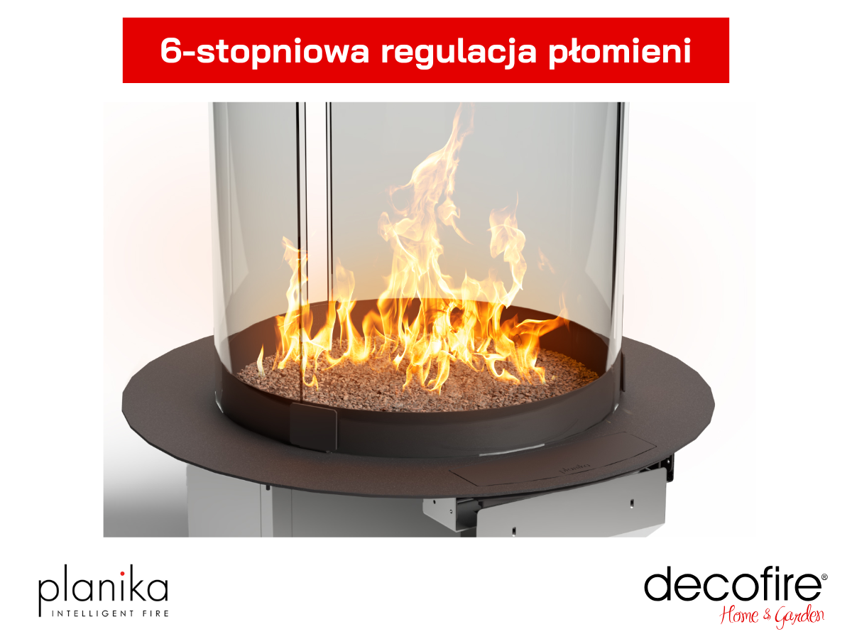 6-stopniowa regulacja płomieni