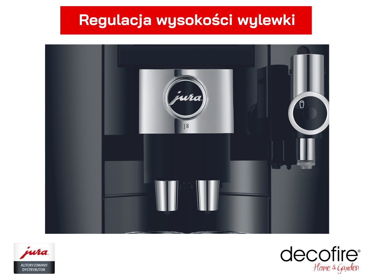 Ekspres do kawy Jura J8 Piano Black (EA) z regulowaną wylewką