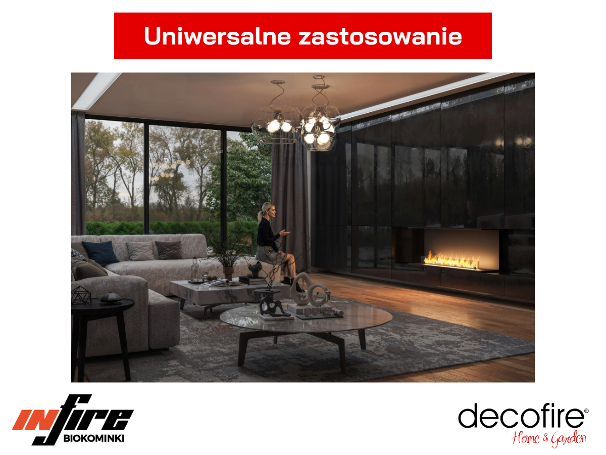 Biokominek do zabudowy Infire Etronic Basic C1400 do każdego wnętrza