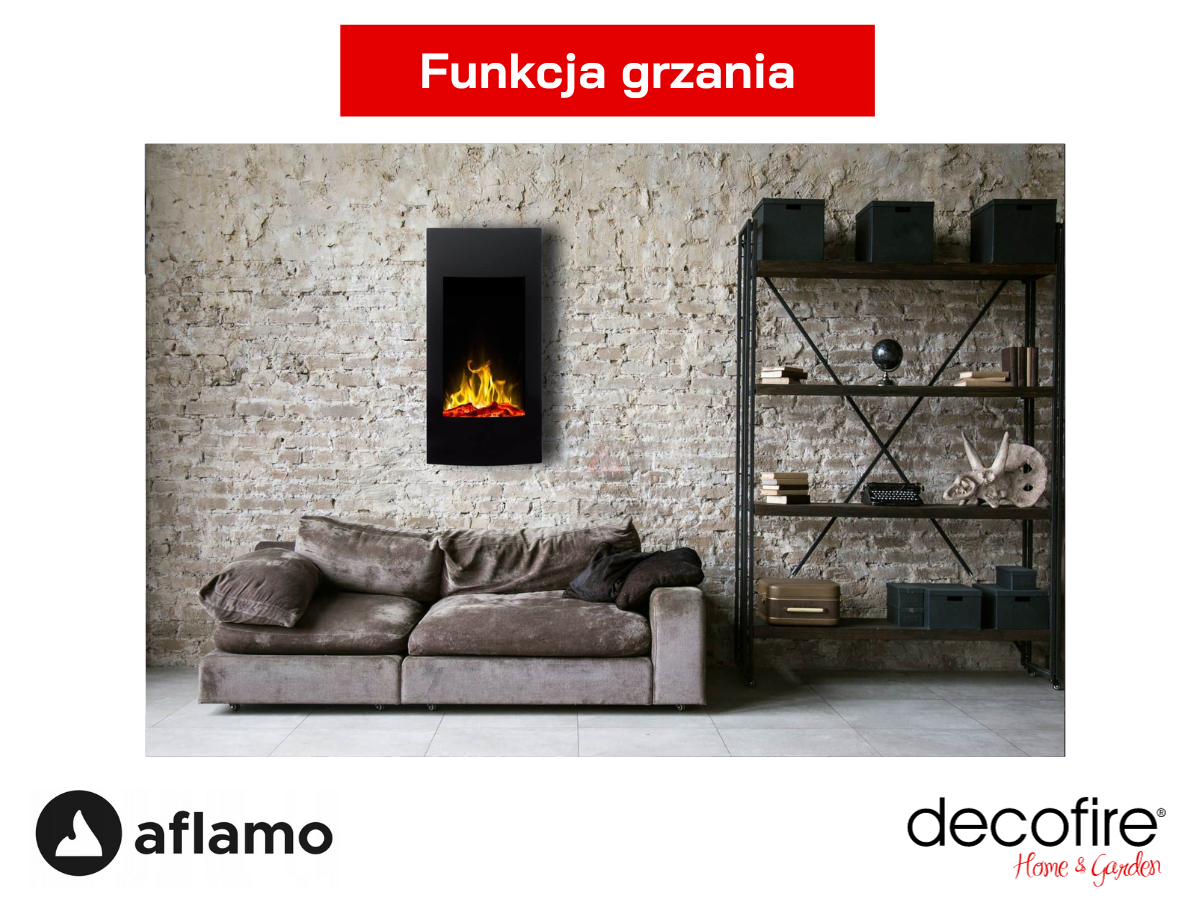 Kominek elektryczny Aflamo Mercury z funkcją grzania