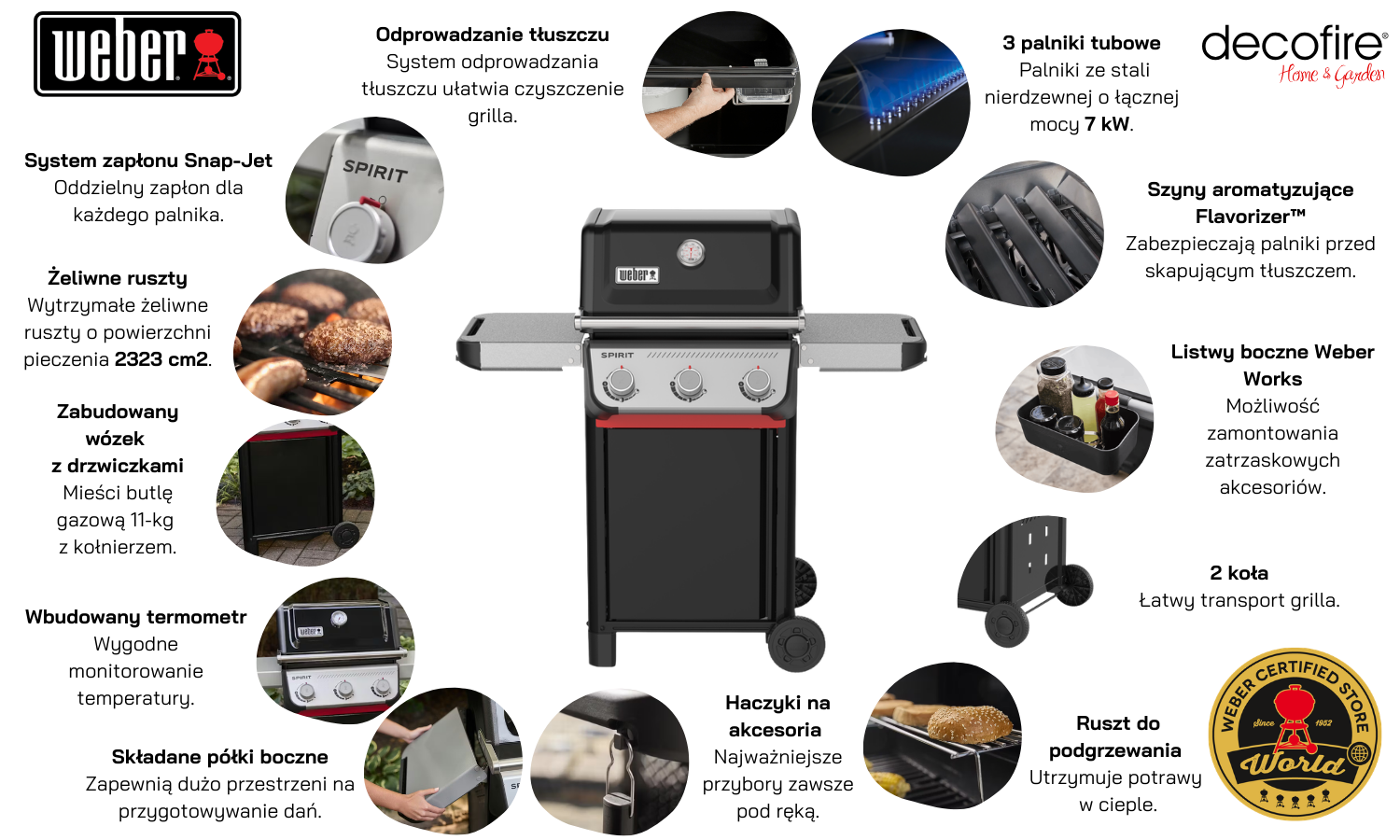Grill gazowy Weber Spirit E-315 cechy