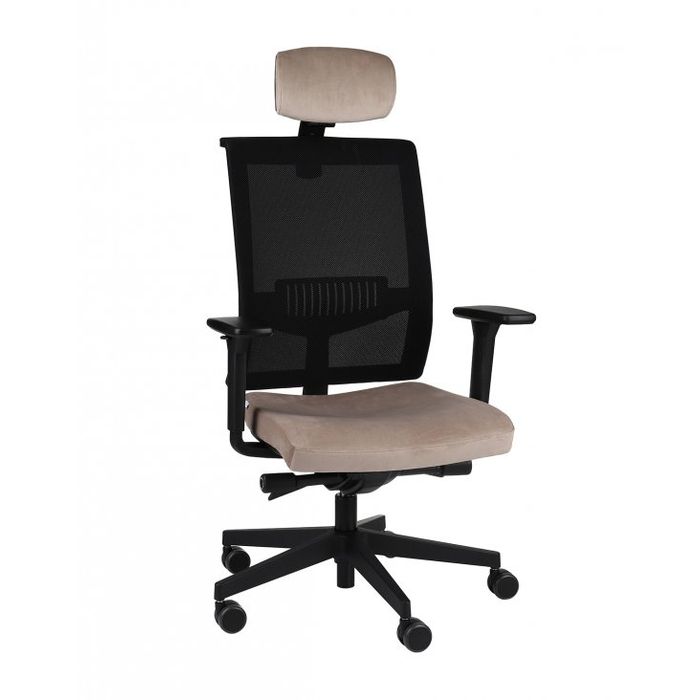 Fotel biurowy Grospol Level BS HD BLACK tkanina Strong - 8 kolorów