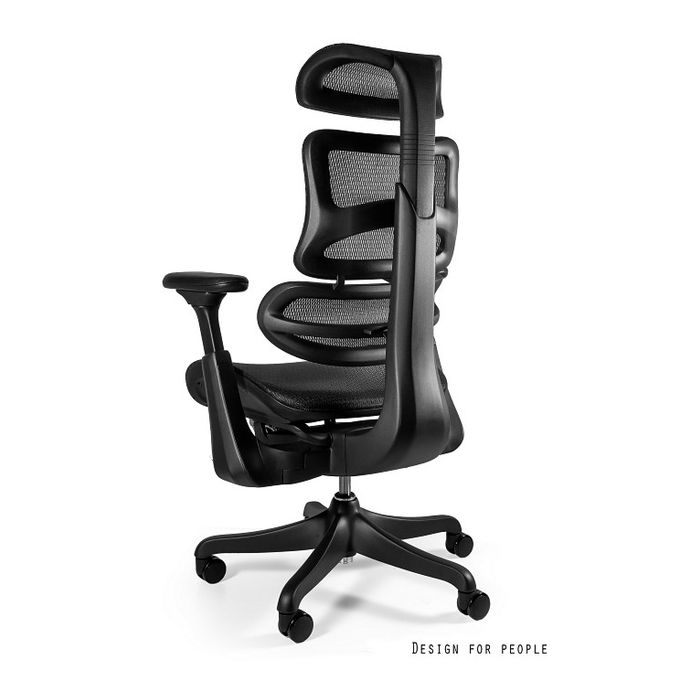 UNIQUE Fotel biurowy ERGOTHRONE czarny z podnóżkiem (CM-B37A-3-B37)