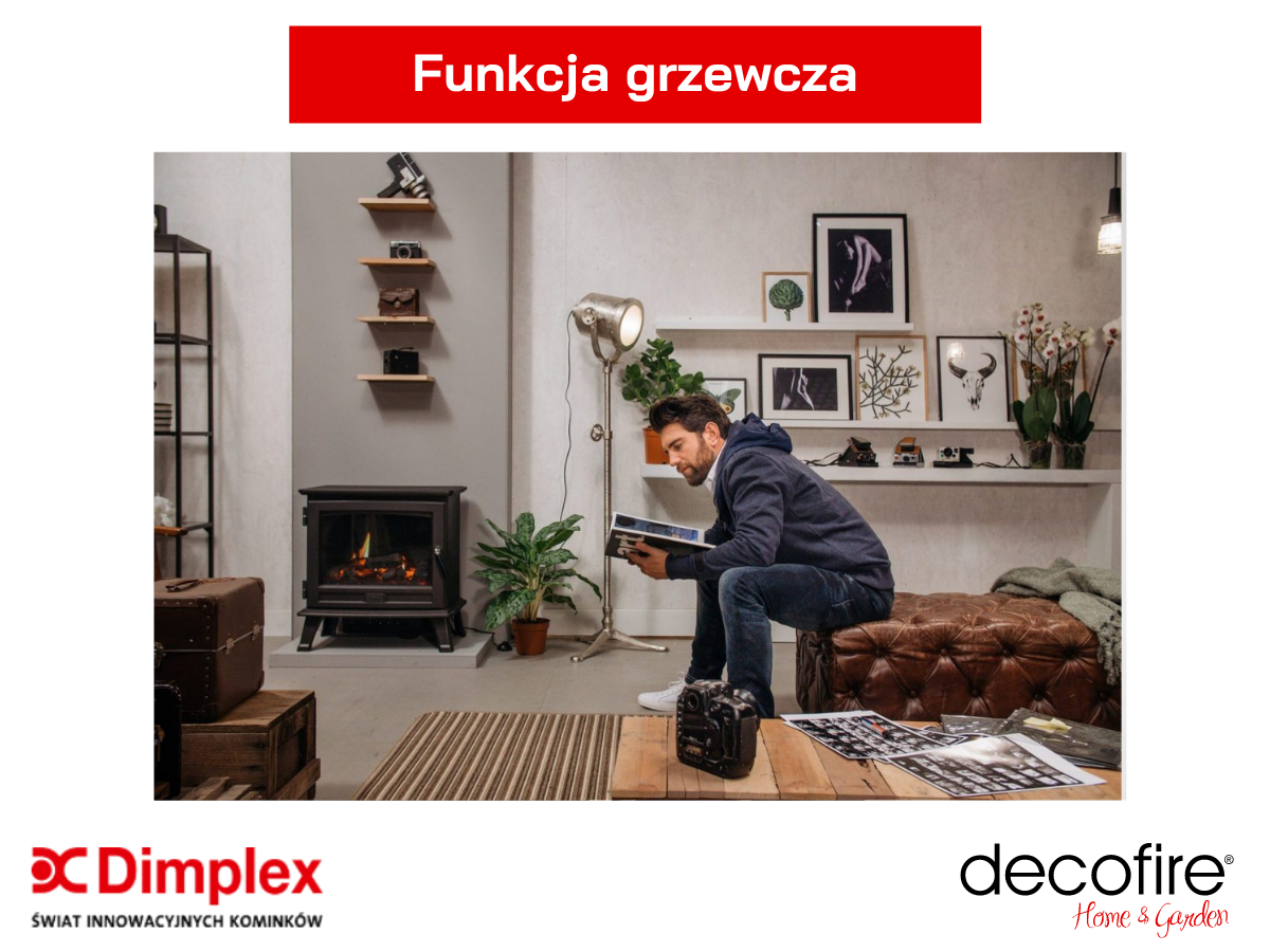 Kominek elektryczny Dimplex Sunningdale Opti-V funkcja grzewcza