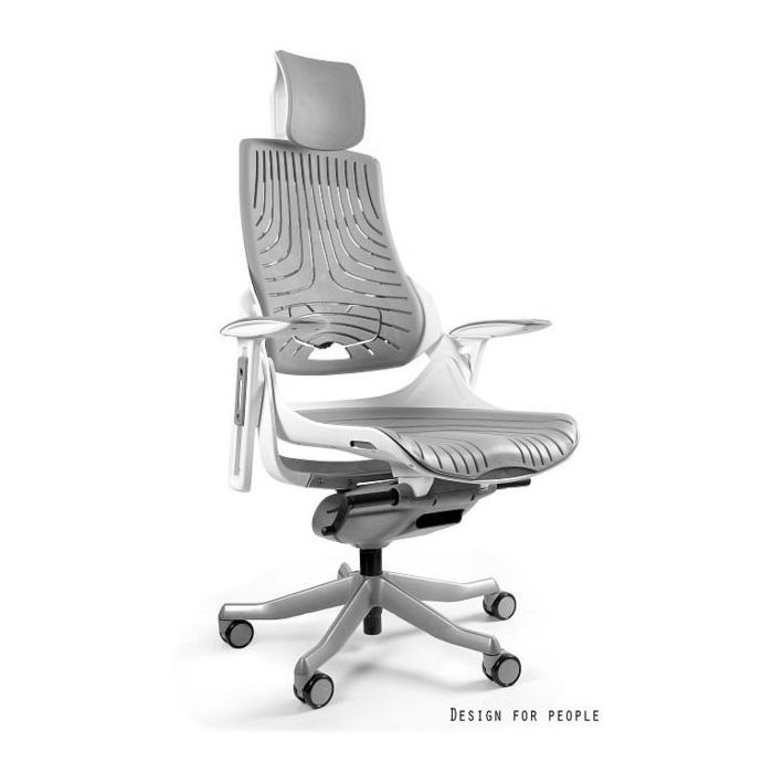 UNIQUE Fotel biurowy WAU biały elastomer szary (W-609-W-TPE8)