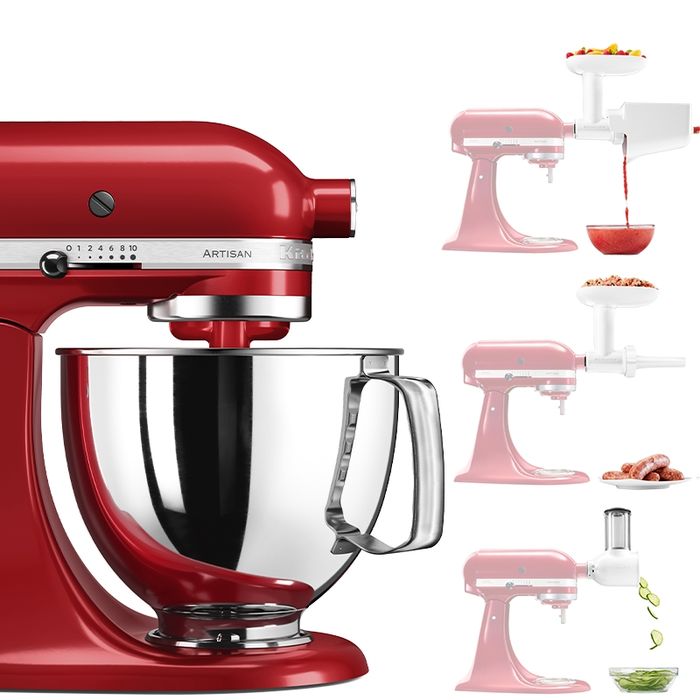 Zestaw "Gourmet" z mikserem Artisan 5 Empire Red 4,8L KitchenAid (BUNDLEGOURMETER)