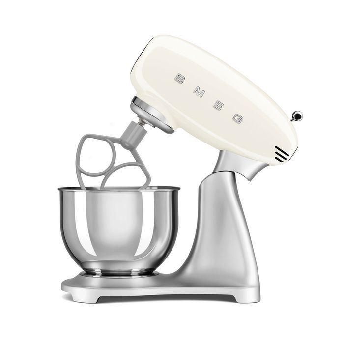 Mikser planetarny 50's style ze srebrną podstawą Kremowy 4,8L Smeg (SMF04CREU)