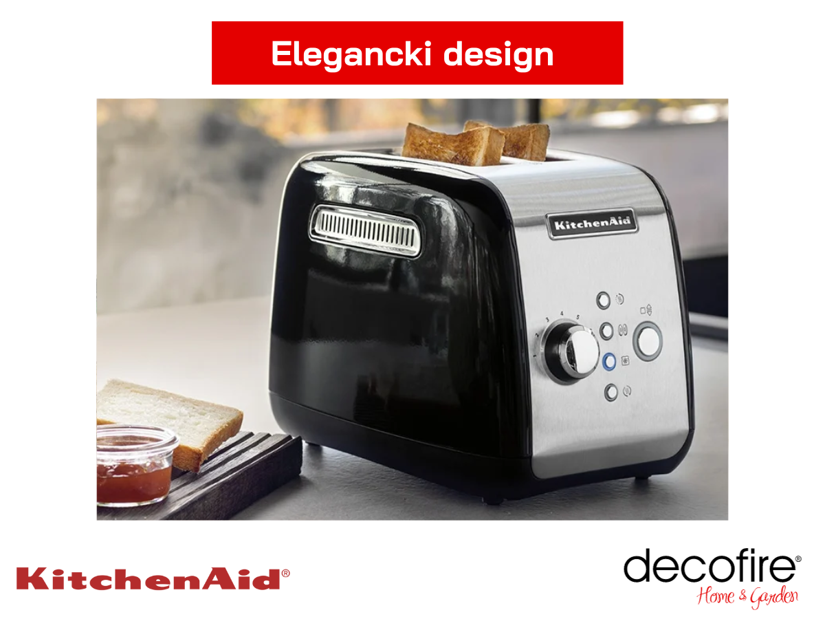 Elegancki design tostera 2 Onyx Black KitchenAid